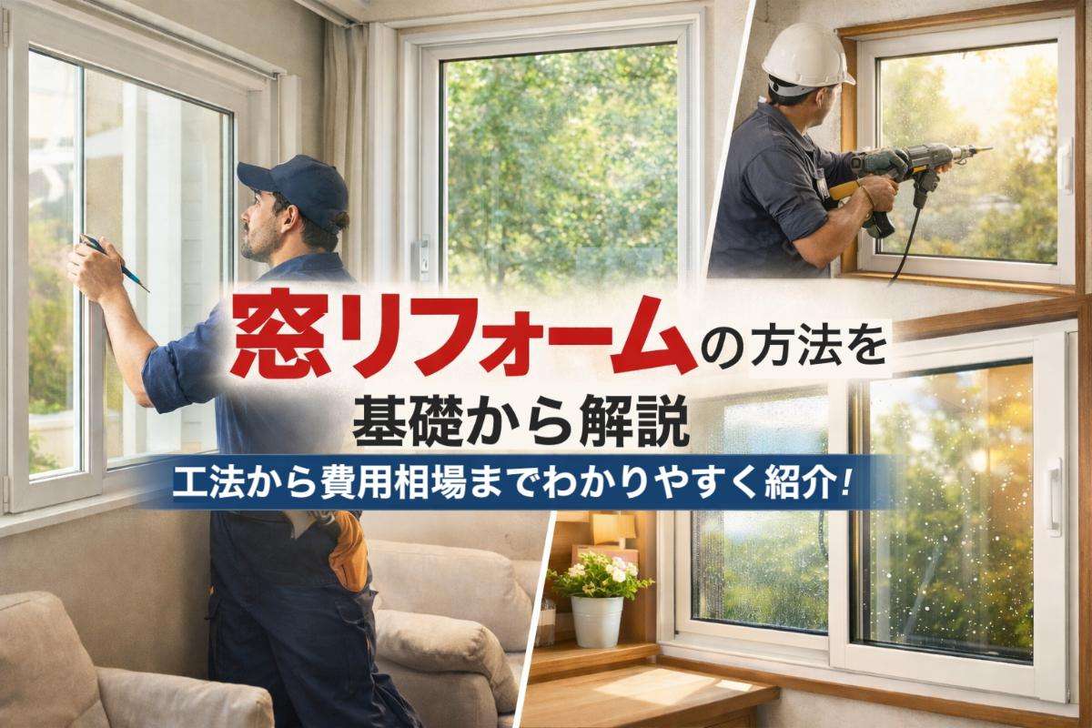 窓リフォームの方法を基礎から解説｜工法から費用相場までわかりやすく紹介！